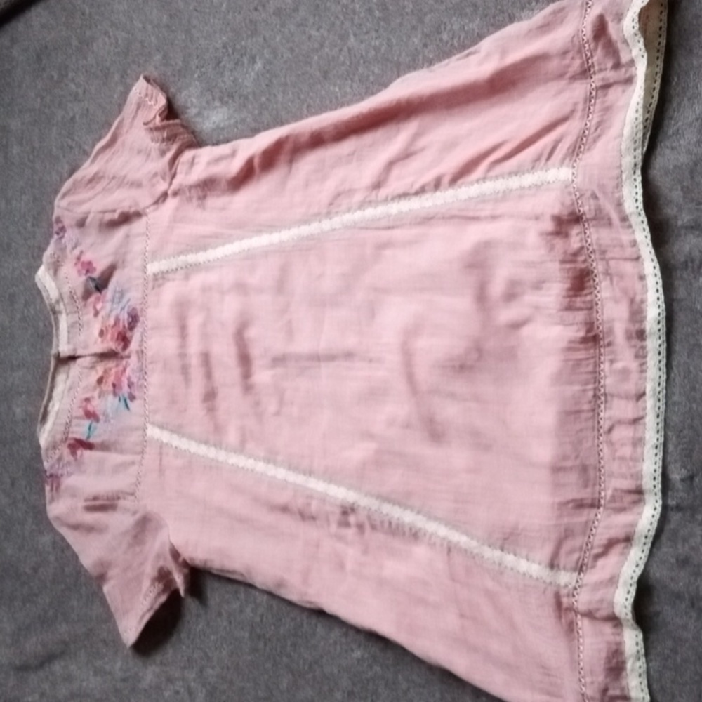 Umgee pink embroidered lace trim dress - Picture 7 of 11